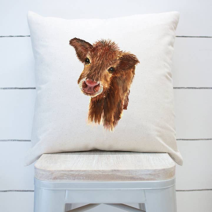 Baby Cow Calf Pudebetræk Akvarel Dyr Kids Room for engroshandel hos Rising Tide Vintage