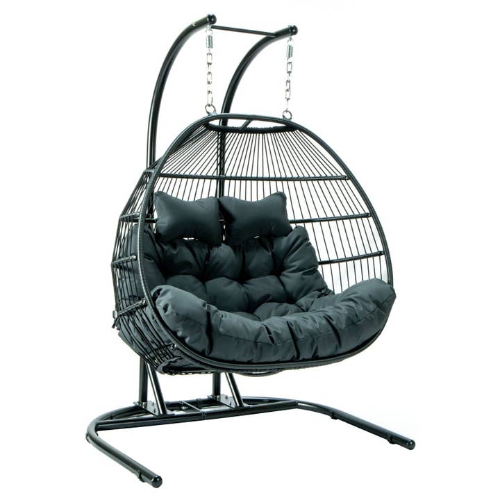 LeisureMod - Wholesale Egg Chair - Wicker 2 Person Double Folding Hanging Egg Swing Chair79
