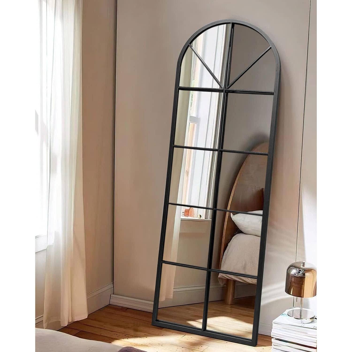 65 By 22 Inch Arched Window Pane Floor Wall Mount Mirror for wholesale on Faire3