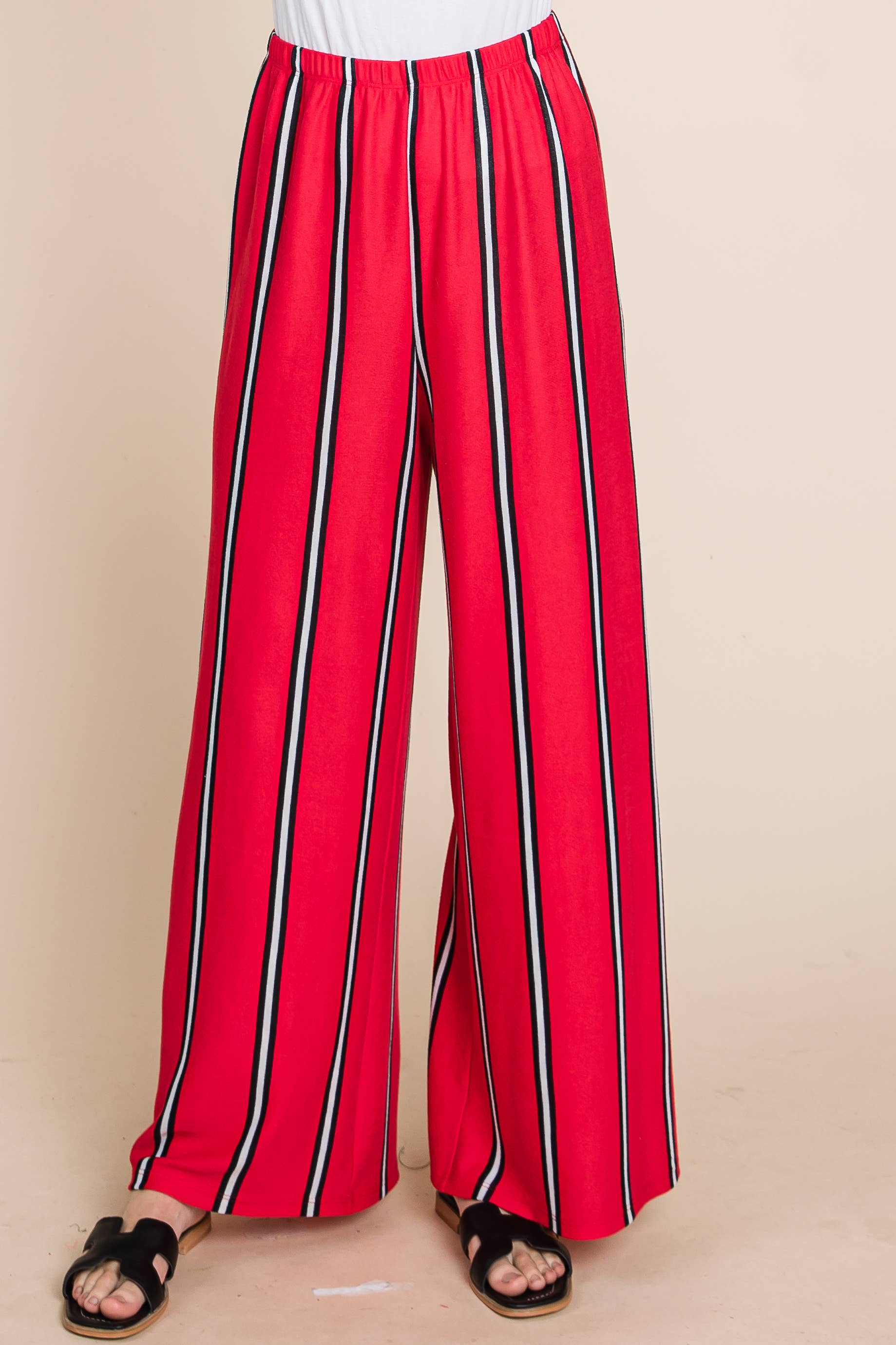 Emerald Collection - Wholesale Broek - Dames - ETP-763 gestreepte broek met wijde pijpen16