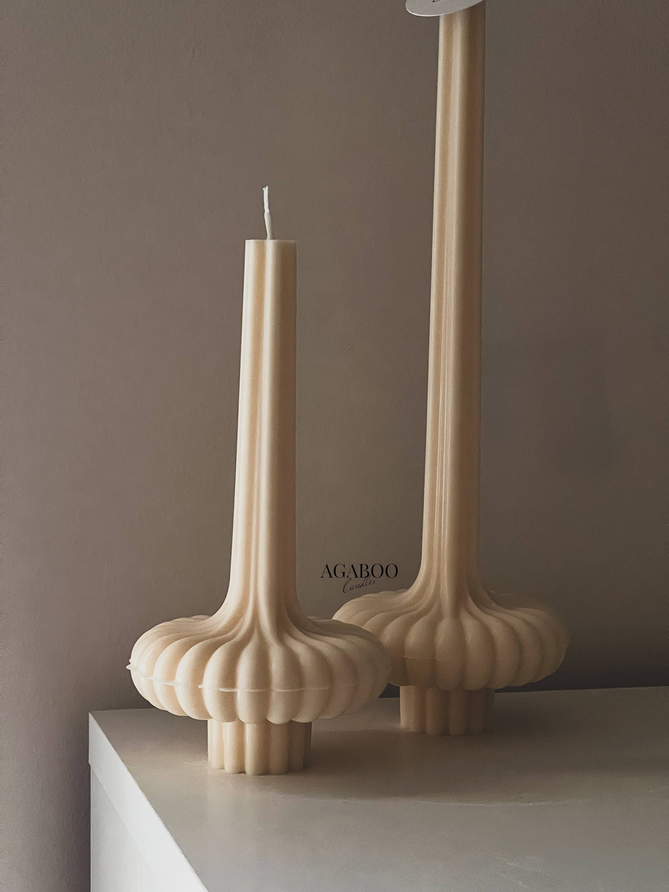 Agaboo Candle - Wholesale Pillar Candle - Elegant Large Striped Vase Pillar Candles 2