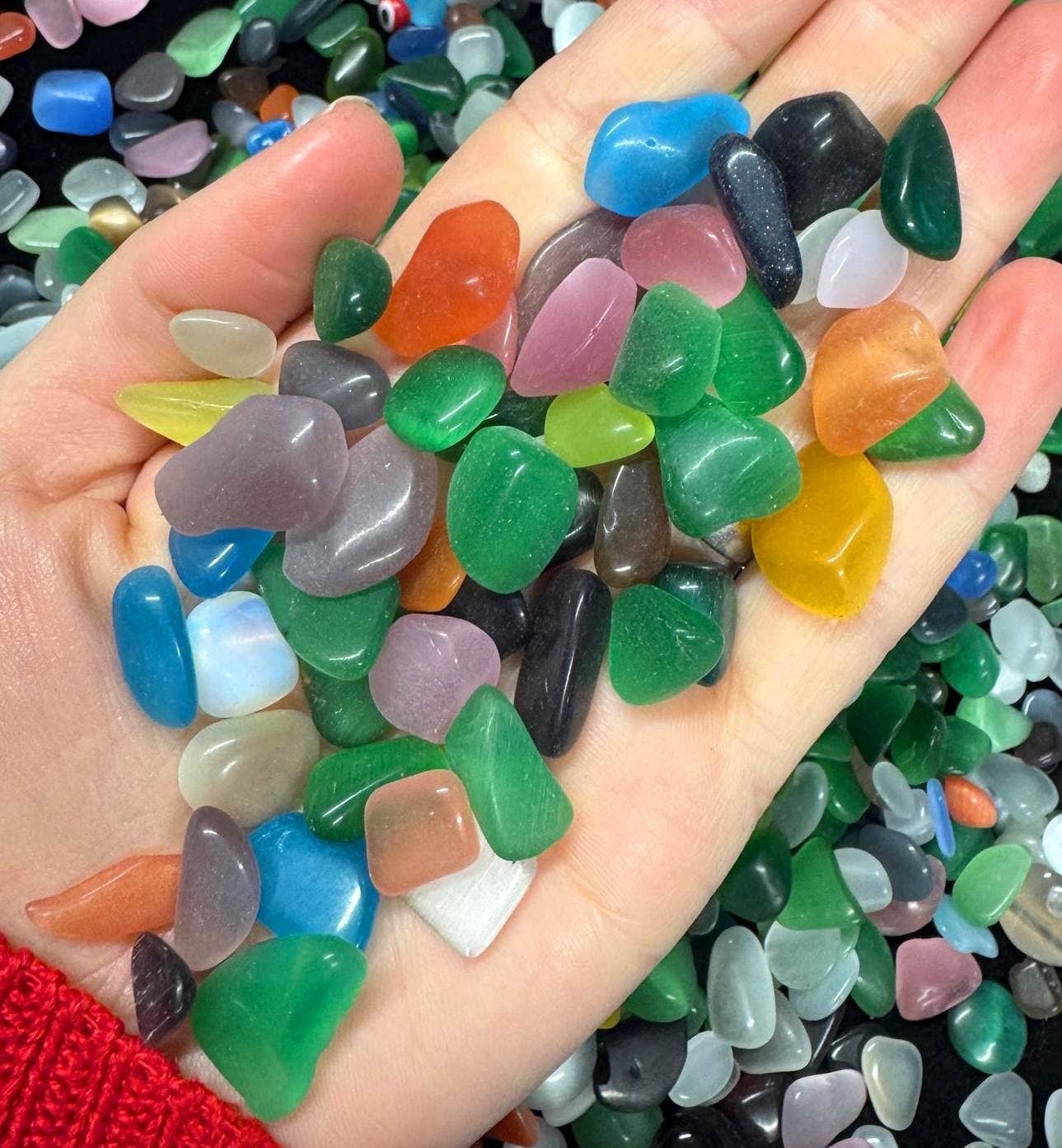 Elf Kendal Hippies – wholesale Andlig sten/kristall – Kattöga chips 20g påse 5-15mm ädelstenar regnbåge kattöga trumlad6