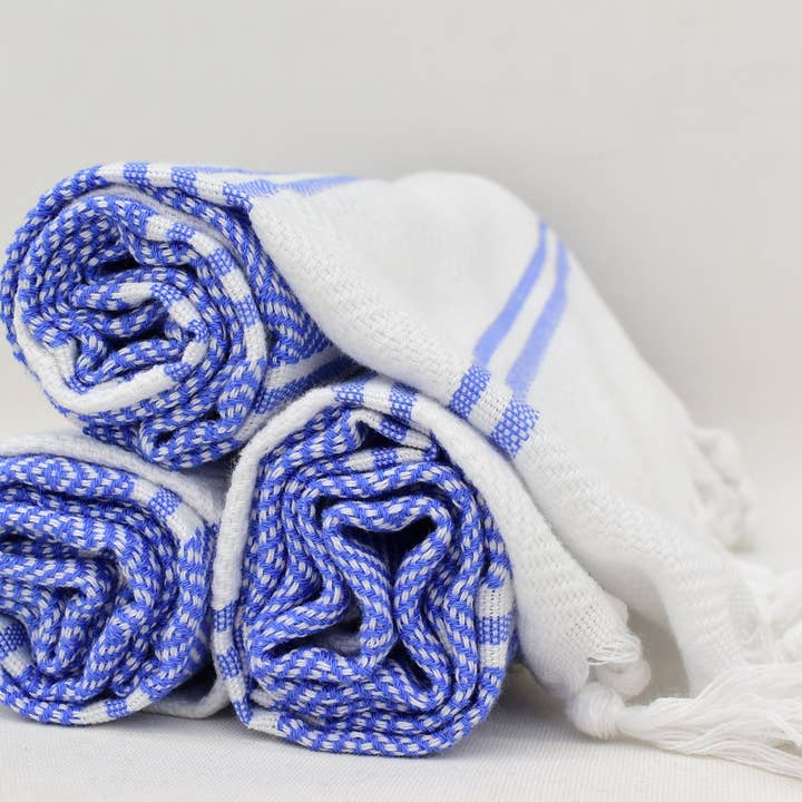 Organic Turkish Towels - Wholesale Hand Towel - Blue and White Hand Towel, Elegant Dish Towel7
