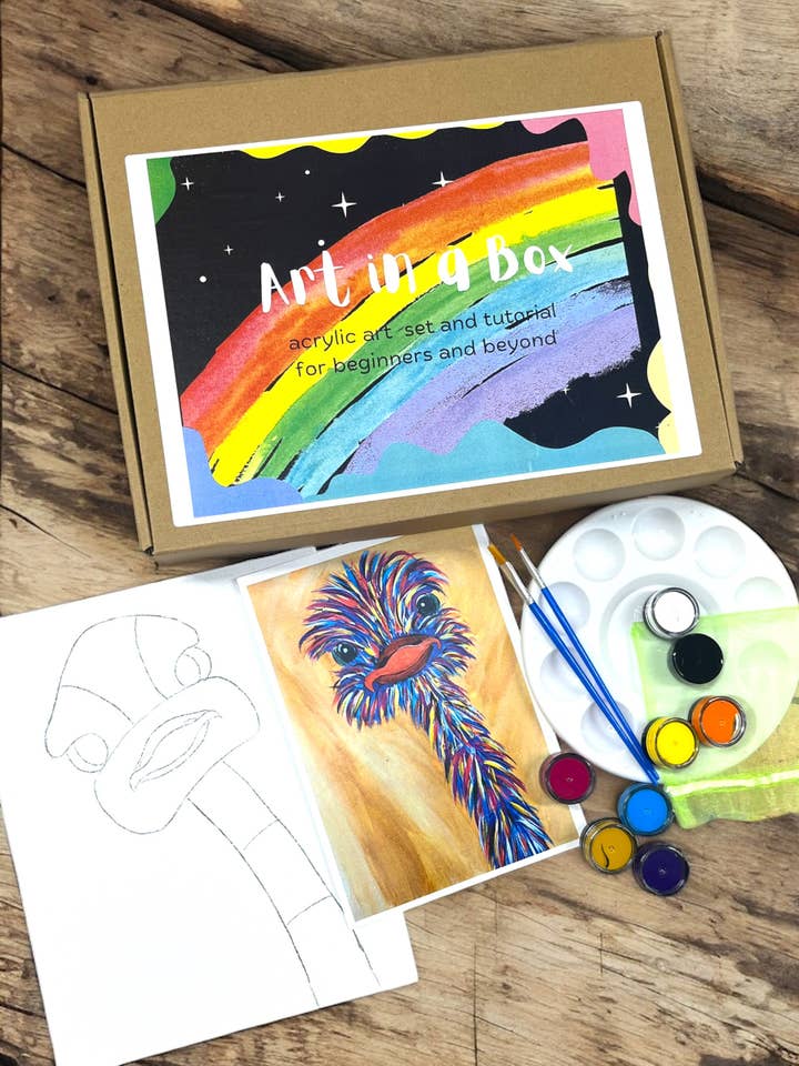 Art in A Box - Ostrich for wholesale by Phillippa Gunn Art