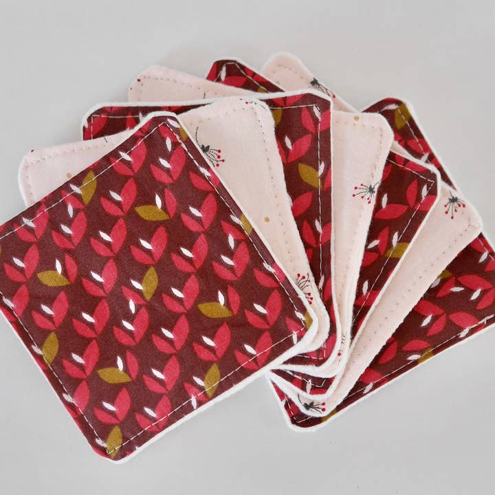 Toallitas desmaquillantes lavables, Rojo y Rosa para venta al por mayor de De Bulle en Bulle