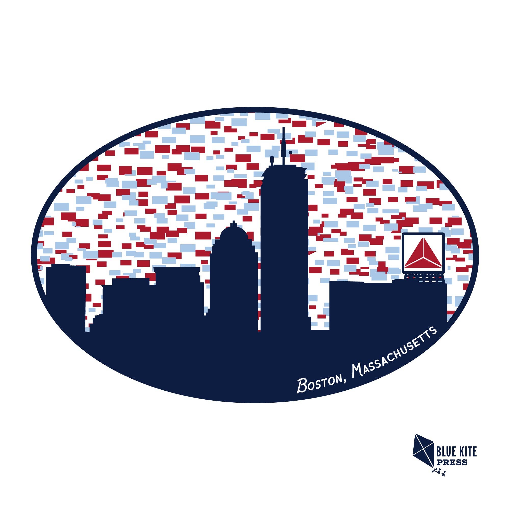 Blue Kite Press - Wholesale Disposable Coasters - Boston Skyline Paper Coasters, Set of 8 with Citgo Sign1