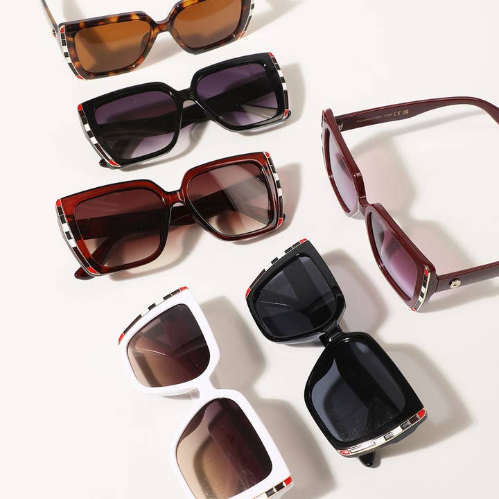 Fyrkantig Form Färg Bar Deco Mode Solglasögon för wholesale av Fashion City