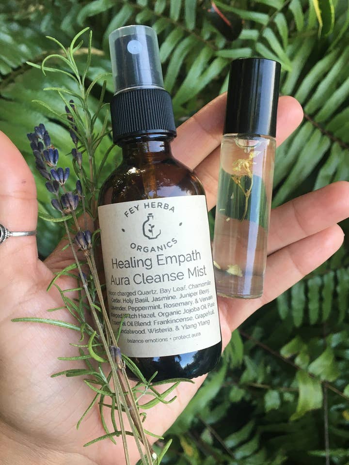 Healing Empath Aura Mist for wholesale by Fey Herba Organics LLC
