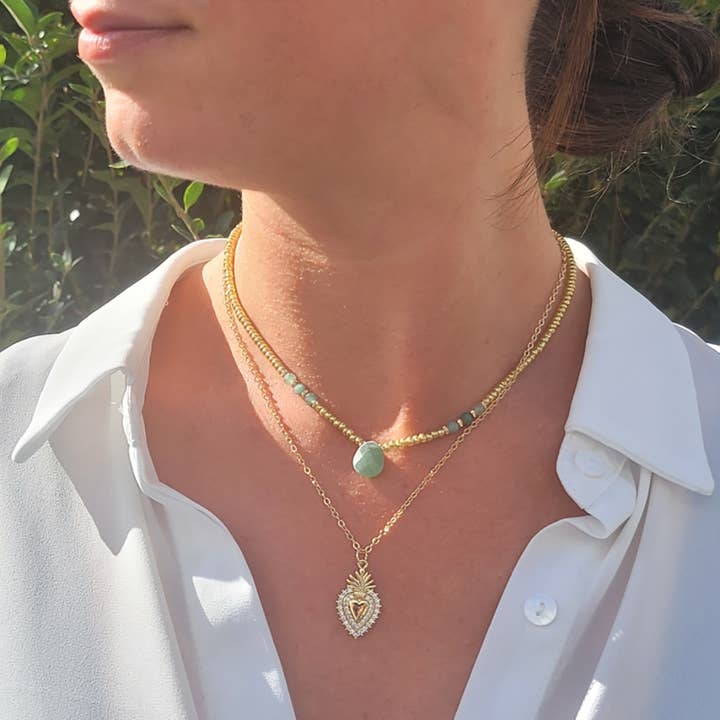 Collier Mohavena aventurine pour la vente par Moira Bijoux Creation