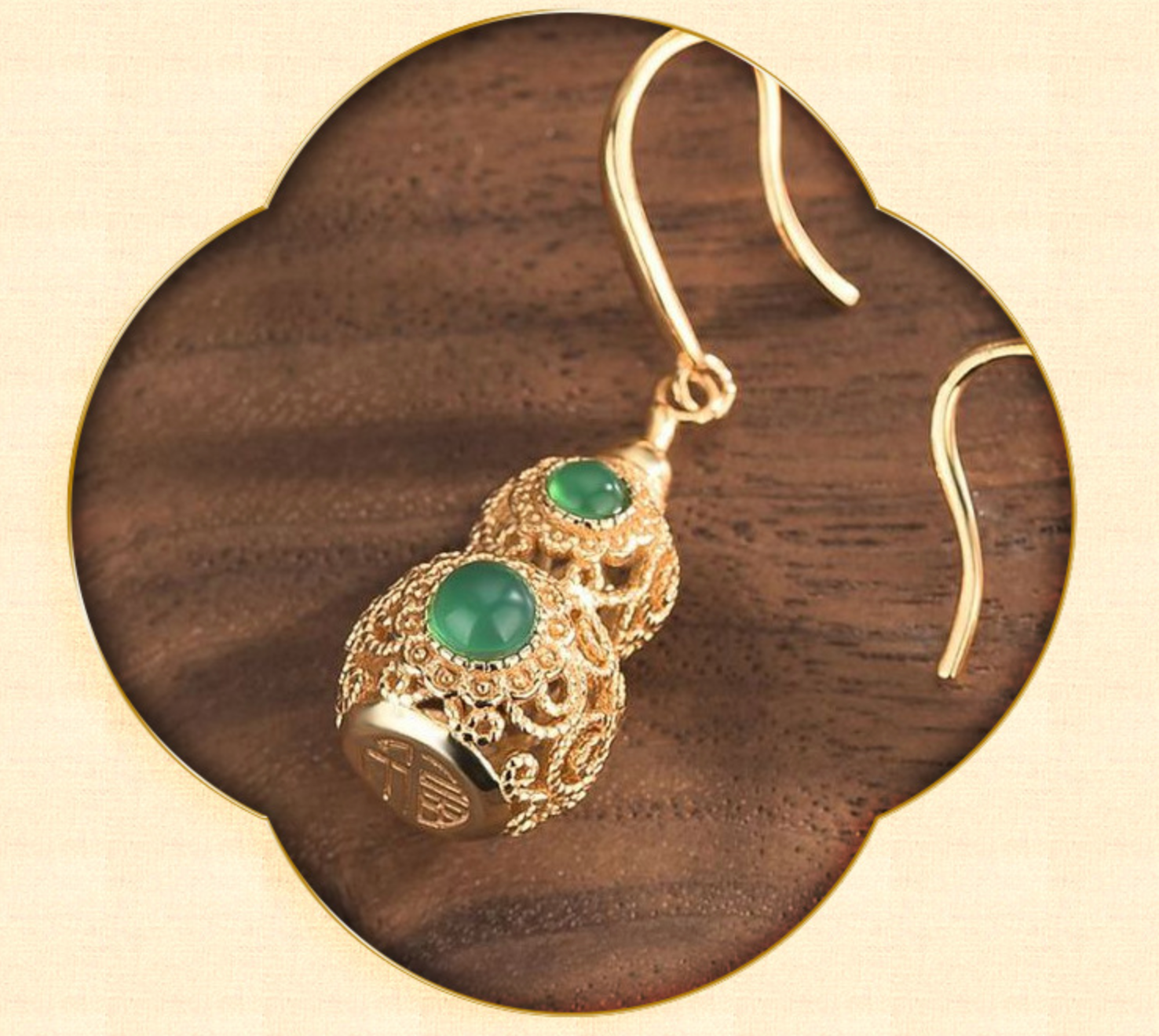 Bright MacMing – Engroshandel Hængeøreringe og creoløreringe – Guld og Jade Lykkekalabas2