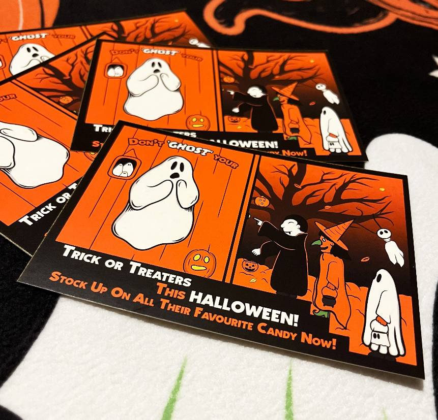 October 31st - Wholesale Postcard - Don't Ghost Your Trick or Treaters Halloween Postcard A60