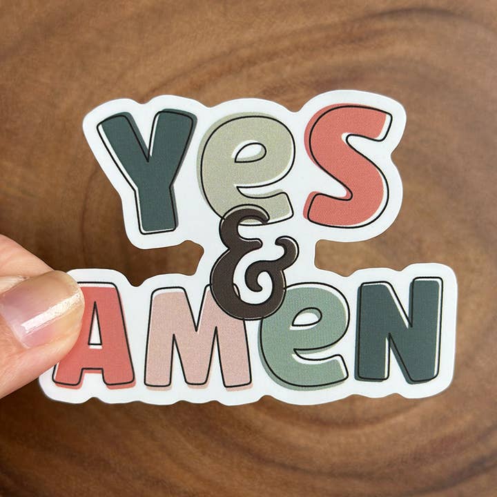 Yes & Amen | Waterproof Vinyl Christian Sticker | Boho for wholesale by Missional Merch