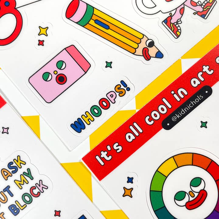 Kidnichols - Wholesale Sticker - Art School Sticker Sheet Back To School Planner Stickers.4