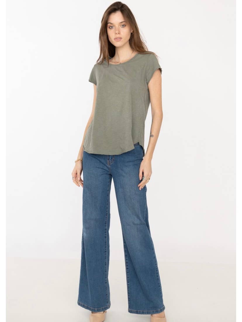 LINEN & COTTON HOUSE – Engroshandel T-shirt – til kvinder – Bomuld t-shirt med rund hals, basis 811747