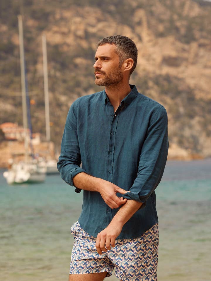 Swim shorts - Calanques blue for wholesale by APNEE