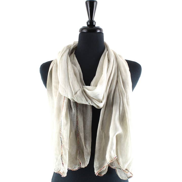 Pretty Persuasions - Wholesale Scarf – Women's - S25181 Rainbow Stitched Edge Scarf7