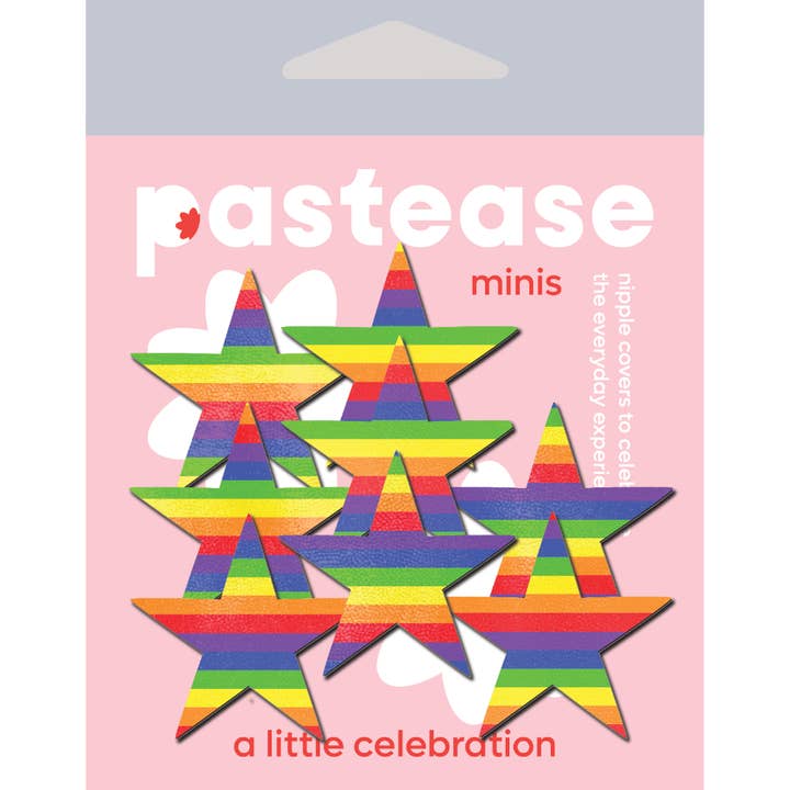Pastease® – wholesale Bröstvårteklistermärken - Dam – Kroppsminis: 10 Mini Rainbow Stars Bröstvårta & Kroppspasties