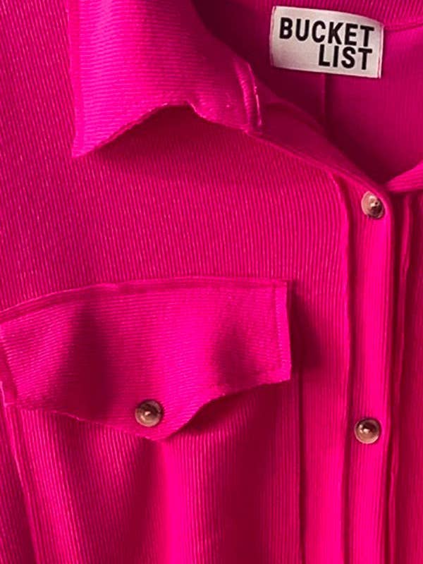 BUCKETLIST OUTLET - Wholesale Shirt Jacket/Shacket - Women's - T1320-4 OUTLET SALE Solid Rib Knit Oversized Shacket Shirt10