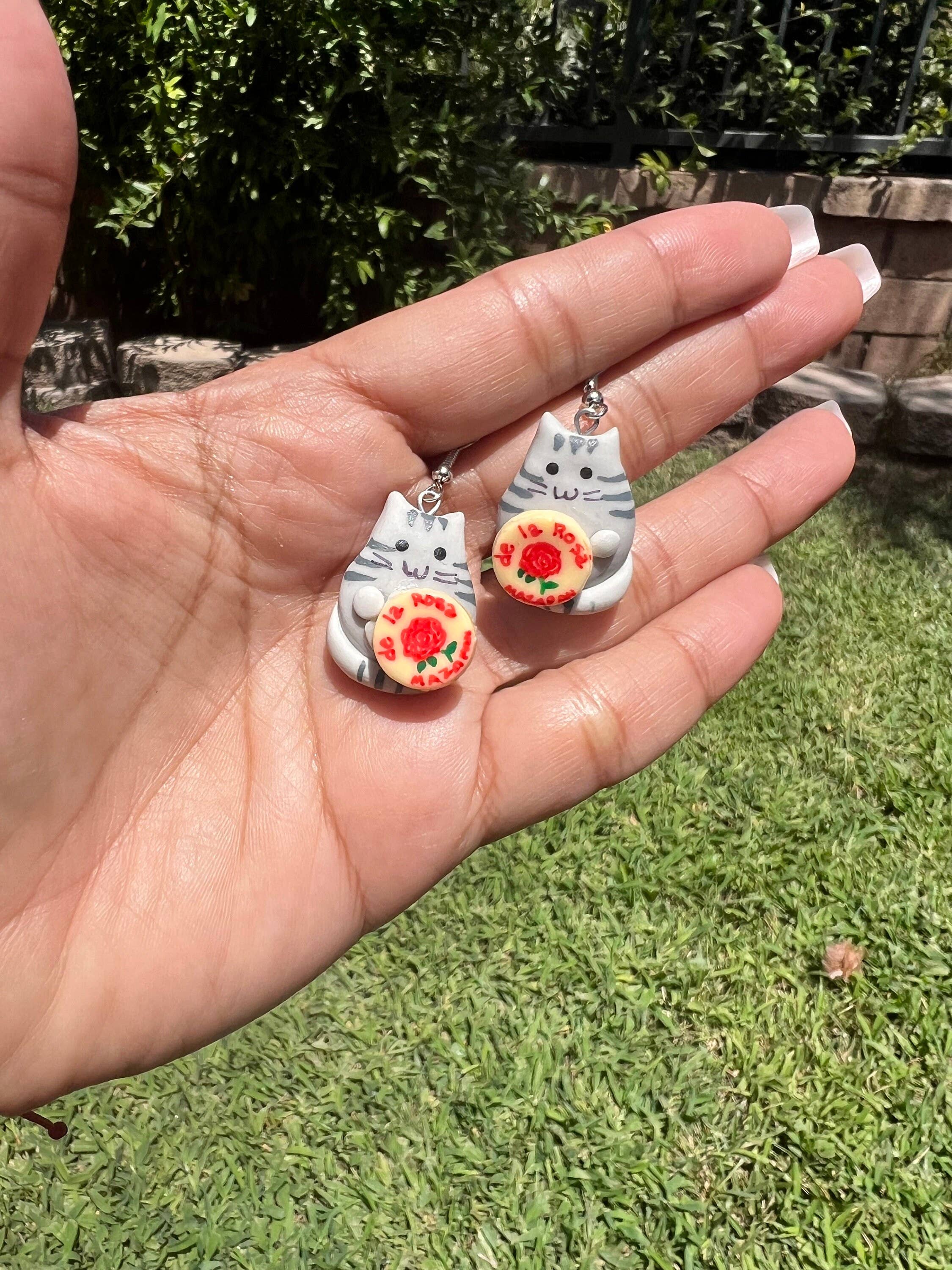 Artesanias la loteria LLC - Wholesale Dangle Earrings - Cat with mazapan earrings0