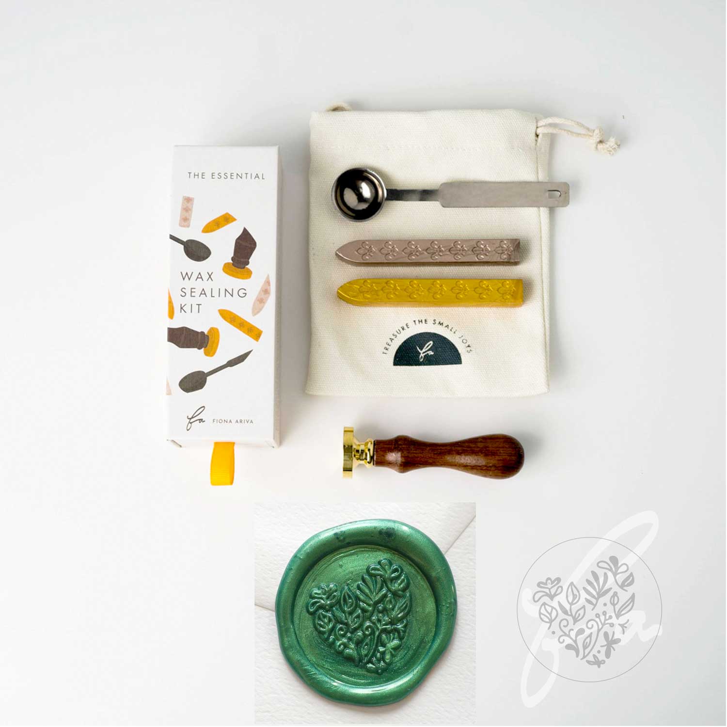 Fiona Ariva – wholesale Rubber/decorative stamp – Botanical Floral Love Heart wax seal stamp, wax seal kit or1