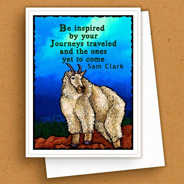 Handgemaakte Wenskaart - Natuurcitaat - Berggeit voor wholesale door The Kaleidoscope Designs