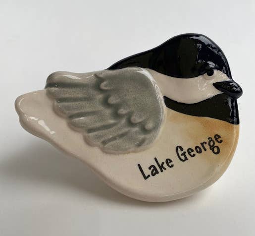 August Ceramics - Wholesale Jewelry Dish - Ceramic Bird Dish: Chickadee3