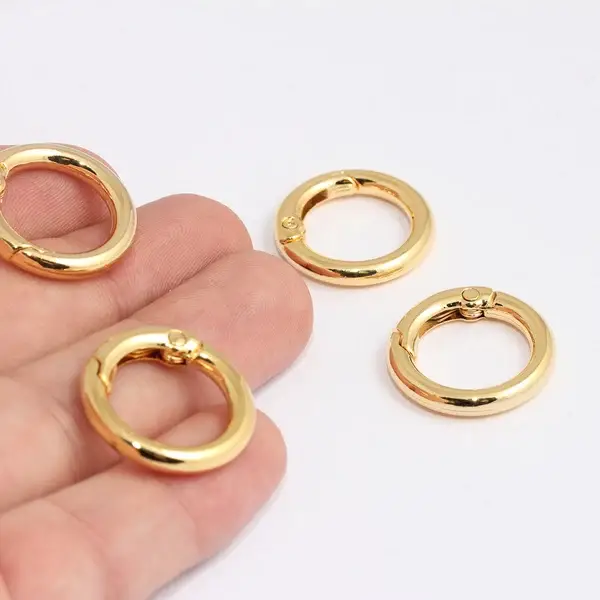 QueenJewelryM – Engroshandel Spænde – 24 mm 24k Skinnende Guld Runde Låse, Høj Kvalitet Lås, MLS1640