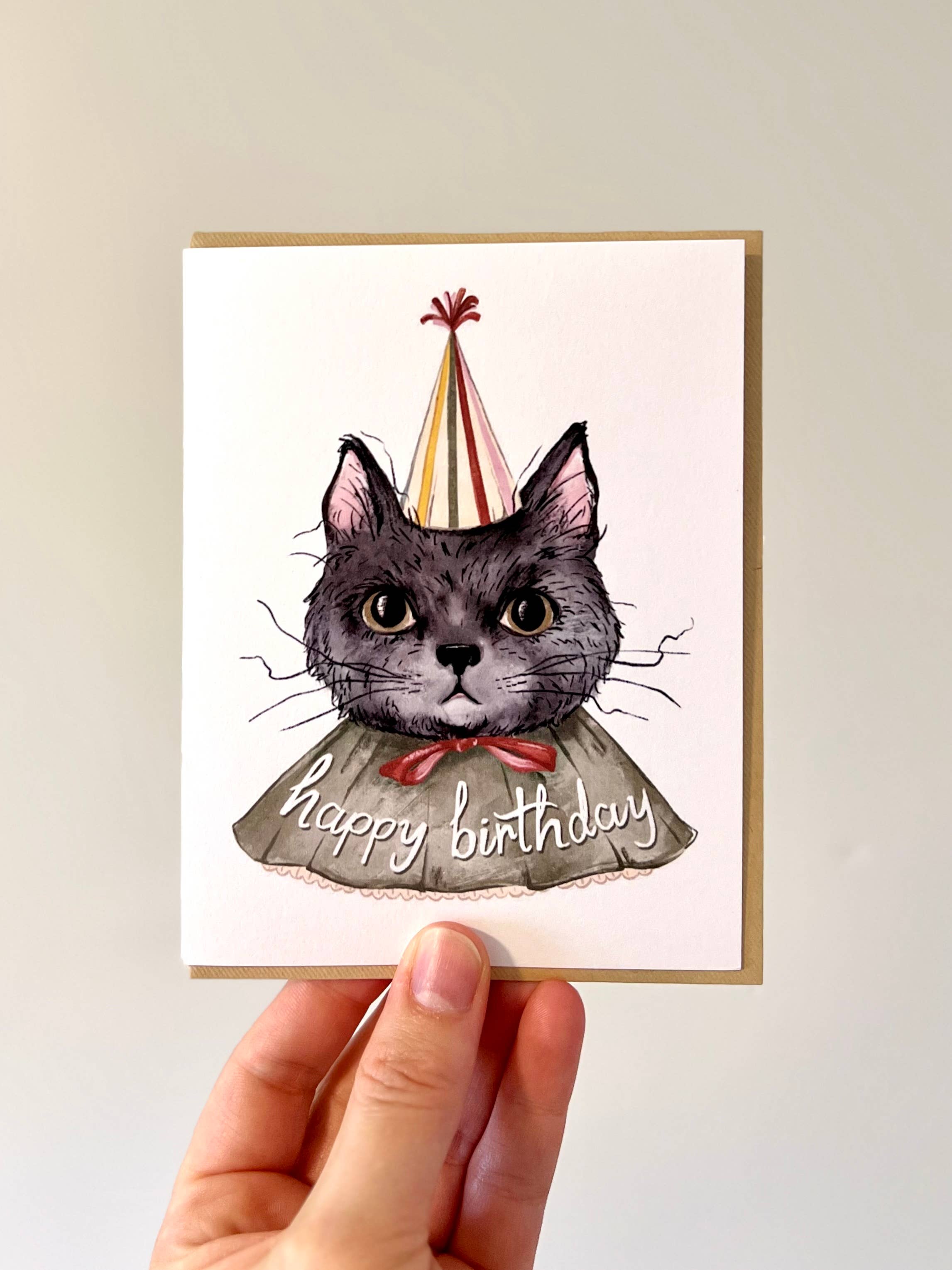 Fox & Fables - Wholesale Birthday Card - Happy Birthday Cat Clown Costume Greeting Card1