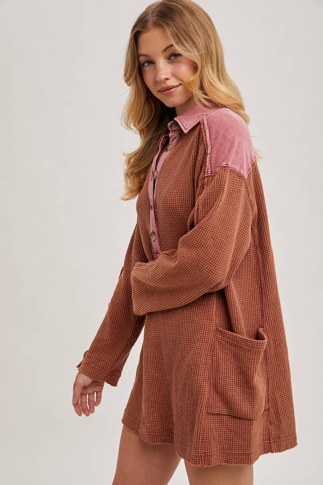 Bluivy - Wholesale Tunic - Women's - THERMAL HENLEY TUNIC SHIRT3