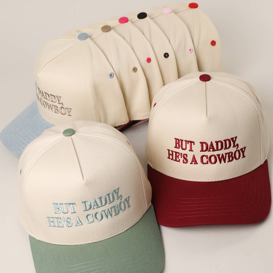 Fashion City – wholesale Truckerkeps – Unisex – MEN PAPPA, HAN ÄR EN COWBOY Broderad Tvåfärgad Truckerkeps9