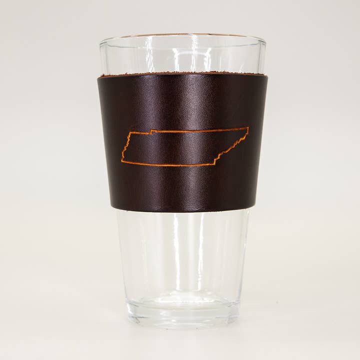 Copo de Cerveja em Pele - Contorno do Estado do Tennessee por atacado de Lindy Leather