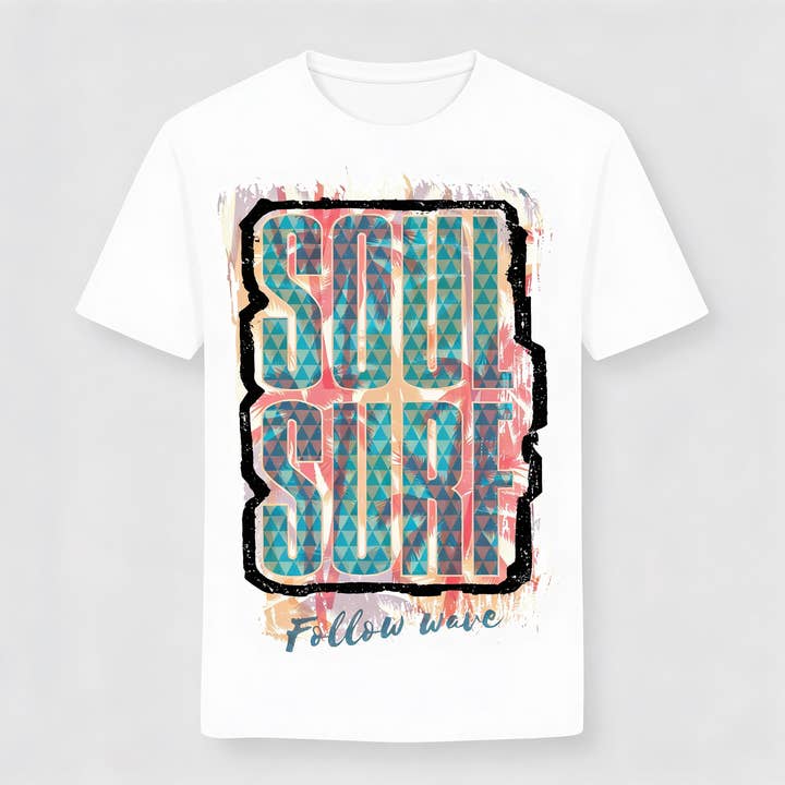 Men's T-shirt with surf print for wholesale by Vinto Exclusive