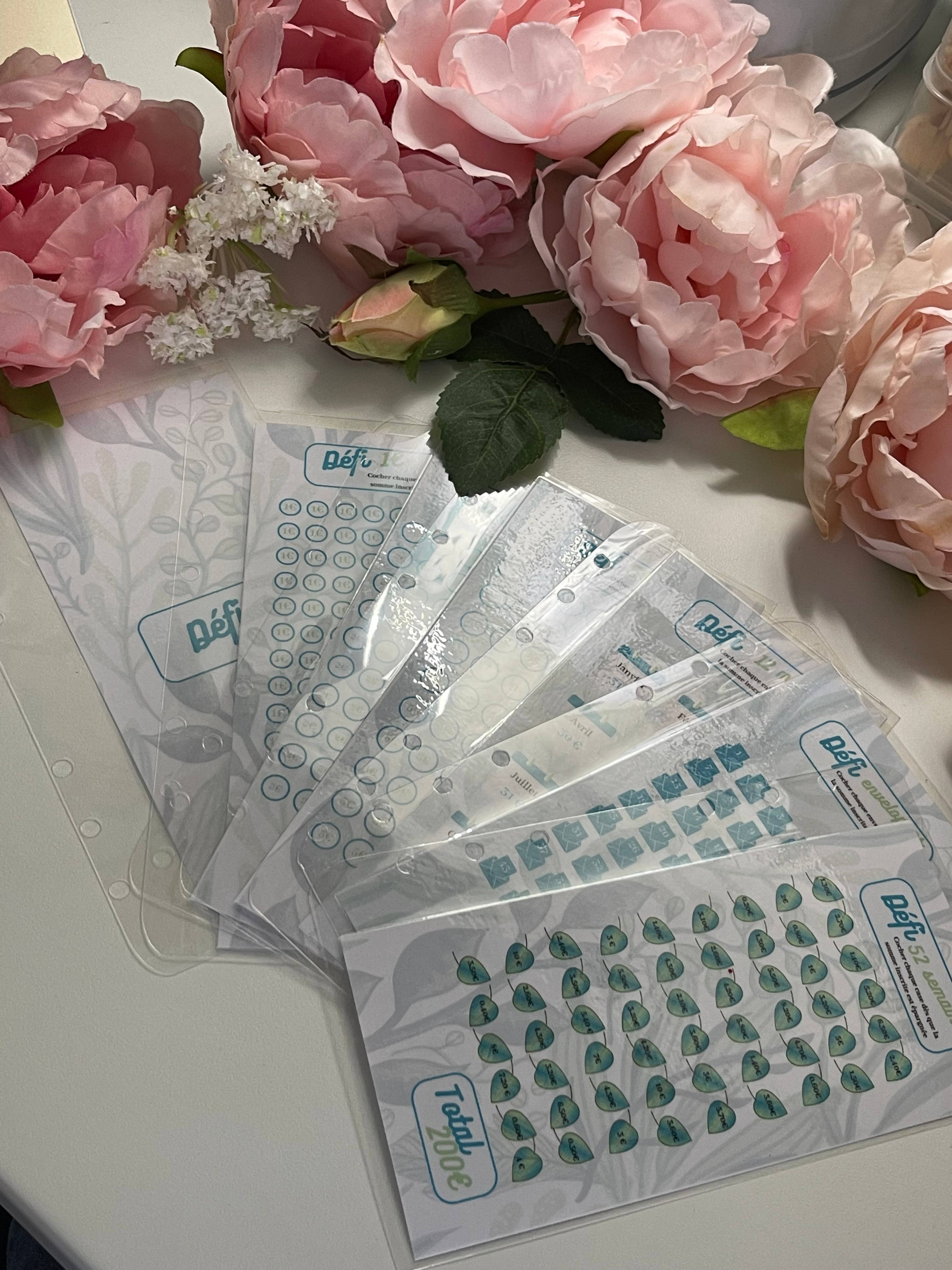 Les Créas de Malou - Vendita all'ingrosso Buste - Buste economiche A6 Challenge - foglie verdi0