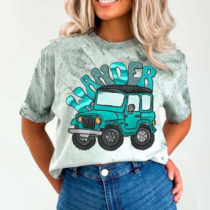 Wander Jeep DTF Print for wholesale by Simple Tymes