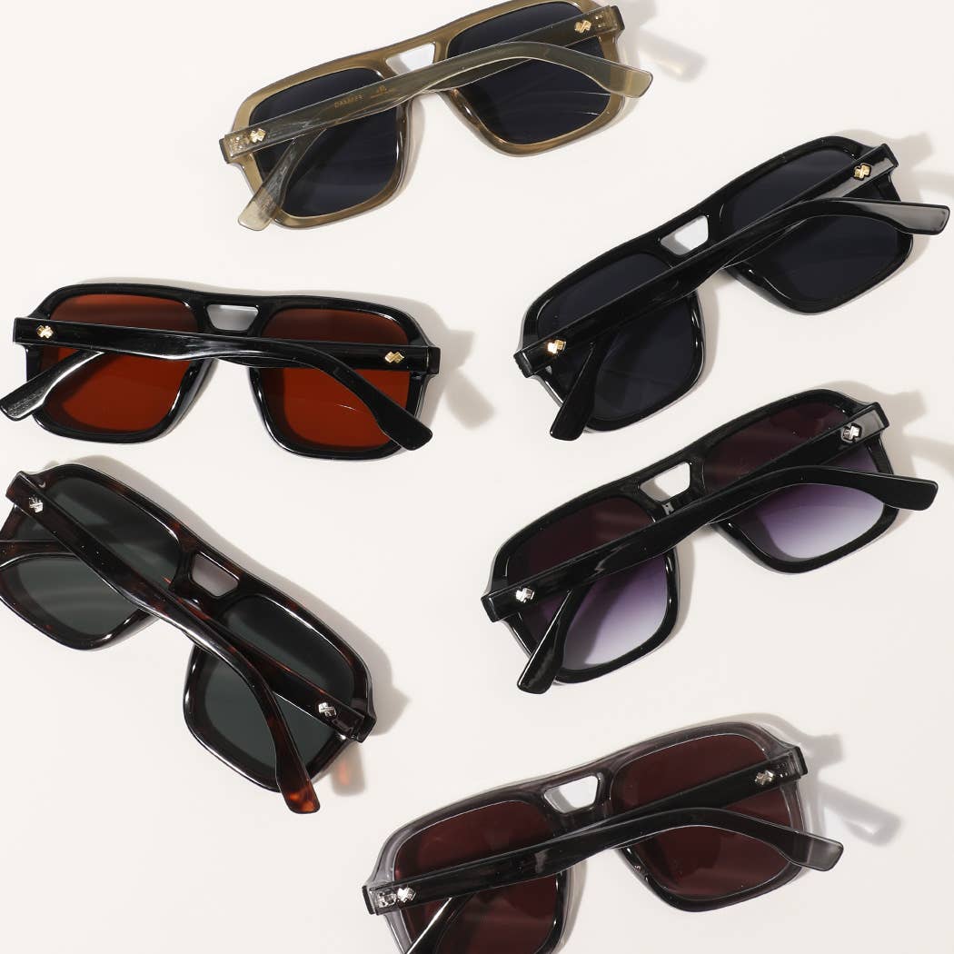 12 CORES SORTIDAS Óculos de Sol de Forma Quadrada com Lentes Escuras para venda a revendedores na Faire4