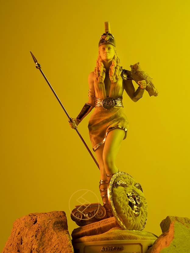 Athena Statue Goddess Of Wisdom Sculpture Gift Alabaster25cm for wholesale by Art Culture Deco