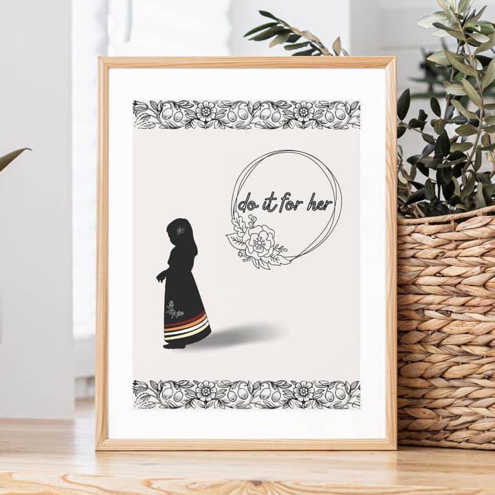 Do It For Her - Indigenous Tradition - Ribbon Skirt Art Prin for wholesale by Eagle Woman Prints
