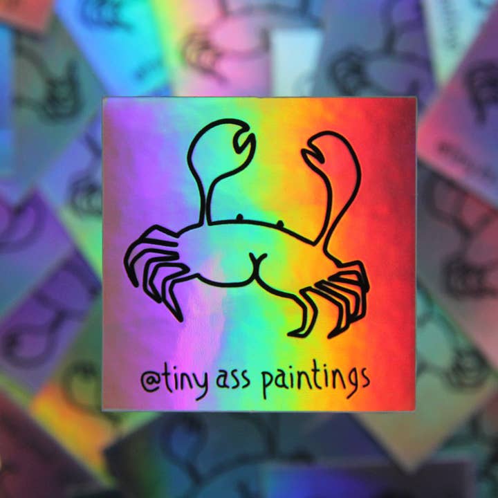 tiny ass paintings - Wholesale Sticker - FANCY ASS Crab Iridescent Sticker
