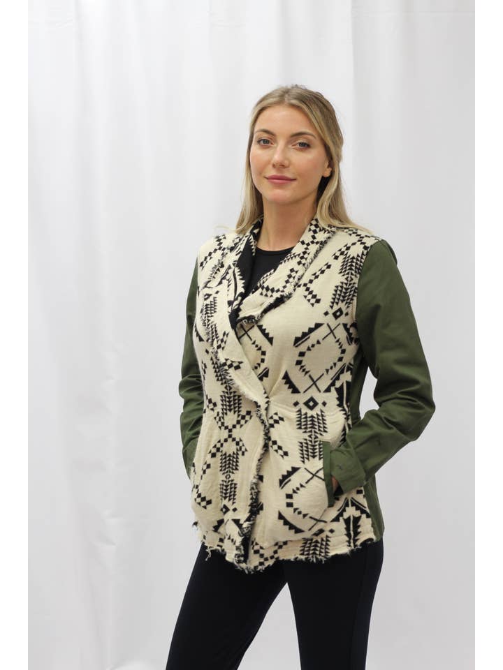 Multi Colored Southwestern Drape Shacket for wholesale on Faire1