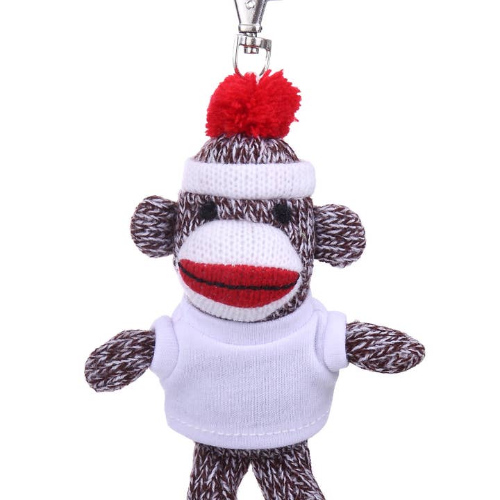 Plushland - Wholesale Keychain – Unisex - 4" Keychain - Sock Monkey with customized shirt12