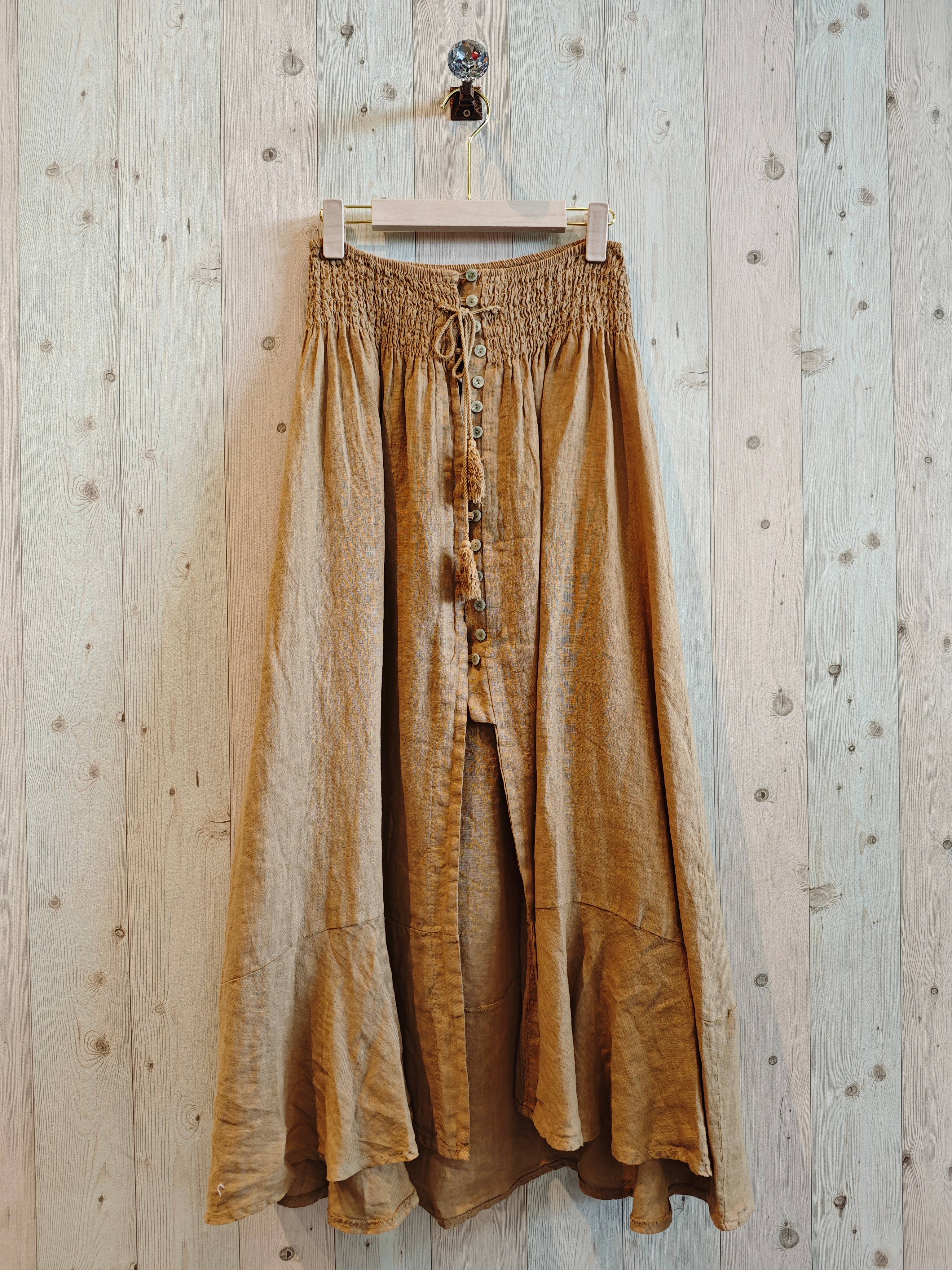 Linen & More - Vente Jupe – femme - Jupe boutonnée en lin 100 % avec taille élastique14