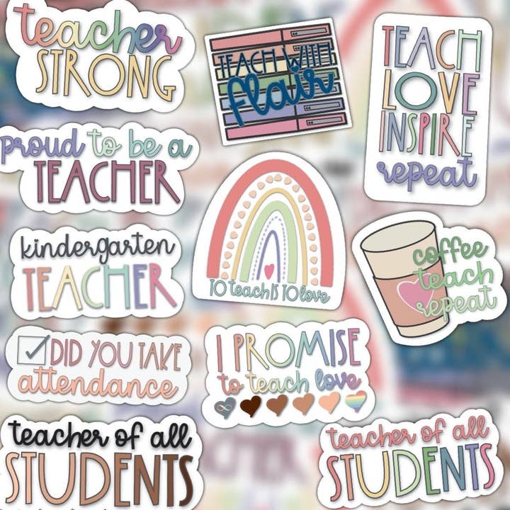 Teacher Stickers • Waterproof Stickers • Sticker Pack • Vinyl Sticker • Gifts for Teachers • Teacher Appreciation • Magnets for wholesale by Stick With It Design Co
