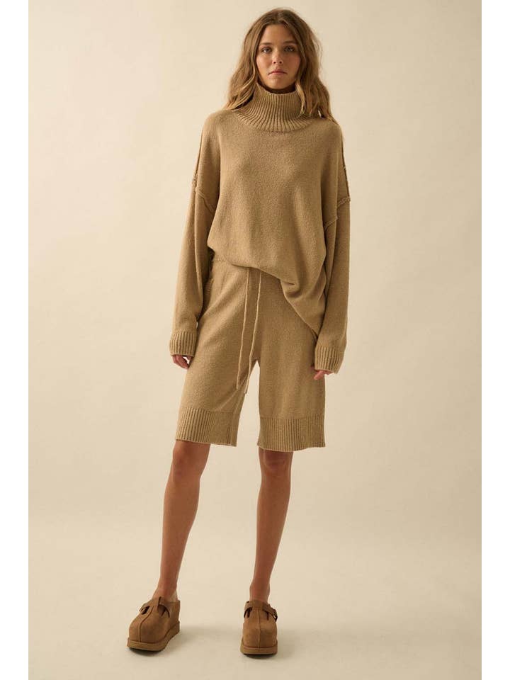 Promesa USA – wholesale Pullovertröja - Dam – Texturerad stickad tröja med synliga sömmar och hög krage15