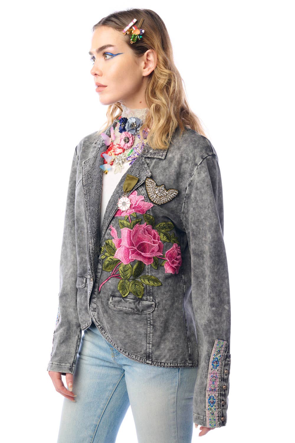 Charcoal Colonel French Terry Knitted Jacket - Blazer for wholesale on Faire3