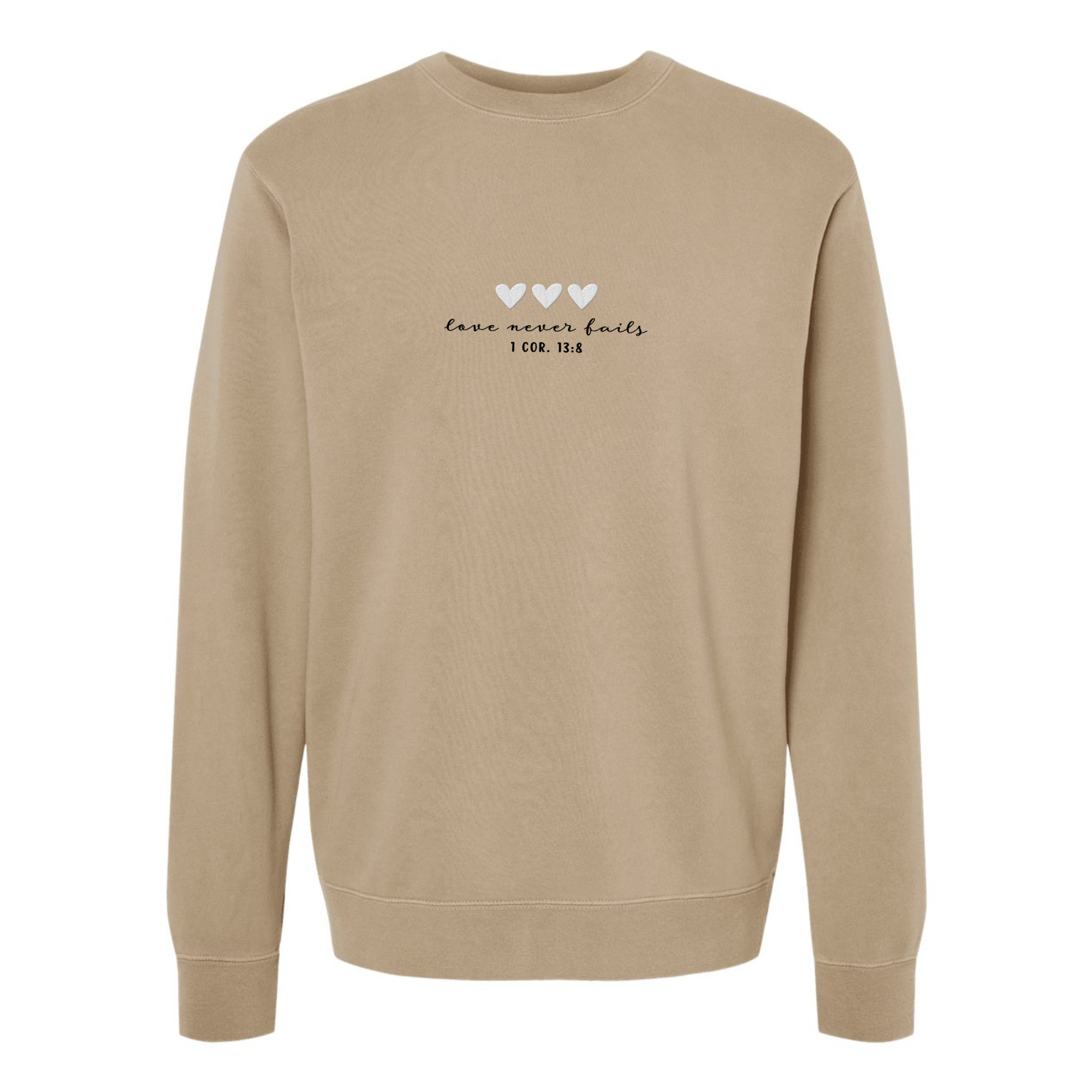 Scripted Pearl - Vente Sweat-shirt à imprimés – femme - Sweat-shirt Love Never Fails avec cœur brodé pour la Saint-Valentin12