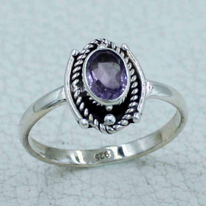 Amethyst Designer 925 Sterling Silver Ring for wholesale by Silvex Jewelry