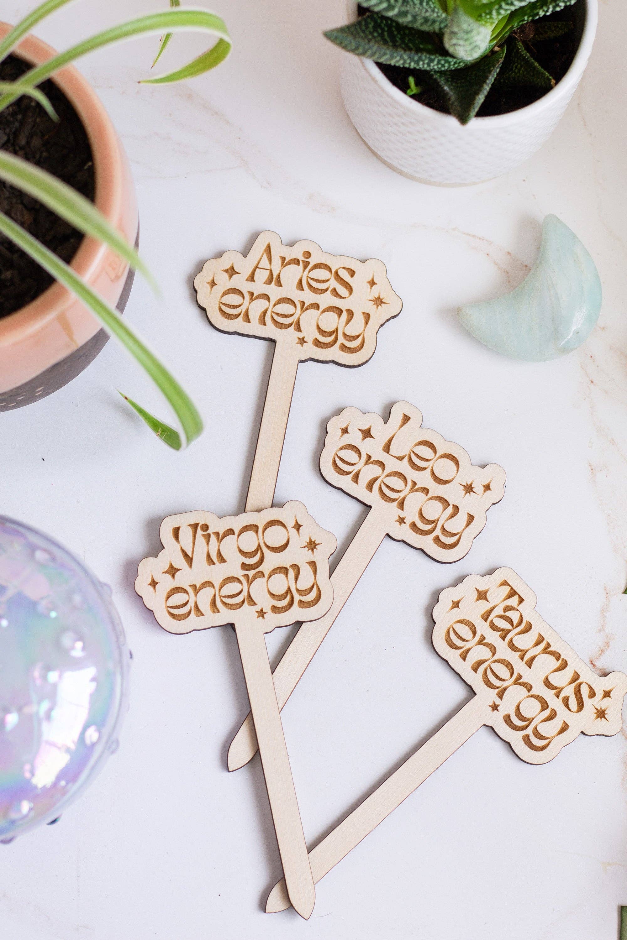 The Print Pantry - Wholesale Garden/Lawn Stake - Astrological Sign Wooden Plant Markers1