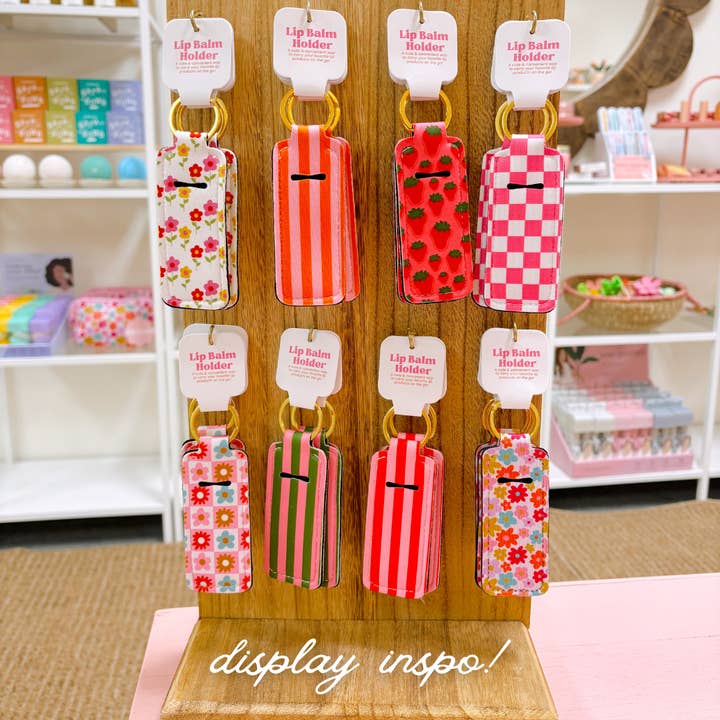 Elle Nicole - Venta al por mayor Estuches/soportes para bálsamos labiales - Porta llavero para bálsamo labial / pintalabios - Margarita azul