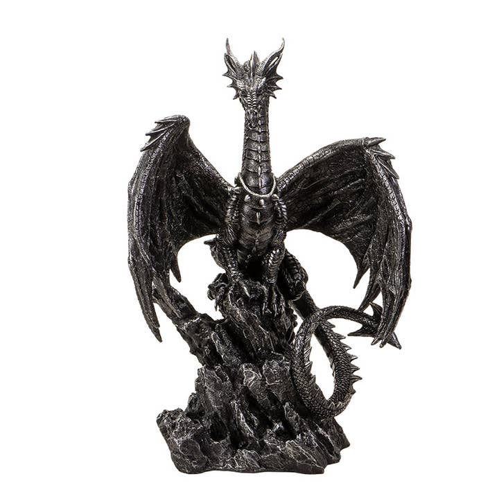 Pacific Trading - Vente Figurine décorative - Statue de dragon vif-argent1