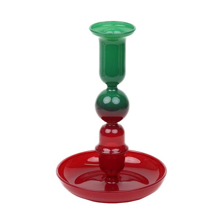 Red & Green Ombre Glass Candle Holder | Christmas | for wholesale by Talking Tables UK